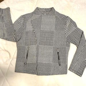 Calvin Klein crossover blazer in black/off white. Size large, like new